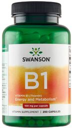 Swanson B1, tiamina 100 mg, 250 kapsułek