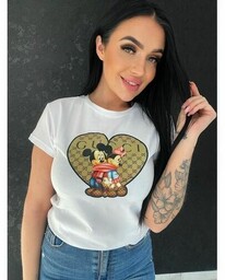 T-shirt Myszka Mickey Gucci Biały - XL