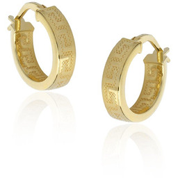 ankabizuteria.pl Kolczyki srebrne pozłacane kółka z greckim wzorem