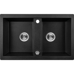 LAVEO Zlewozmywak dwukomorowy Barbados SBB 720T Czarny 48x78