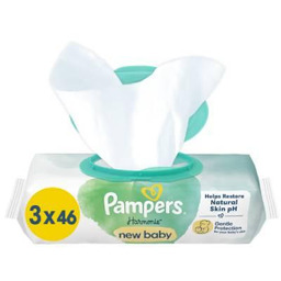 Pampers Harmonie New Baby Chusteczki nawilżane, 3x46szt.