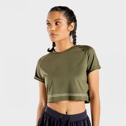 SQUATWOLF Damska koszulka Crop Top Flux Khaki XS