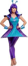 Alien Lady Costume, Multi-Coloured (S)