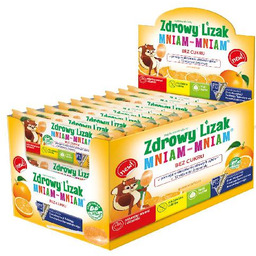 Zdrowy Lizak MNIAM-MNIAM pomarańcza kształt łezki, 40szt