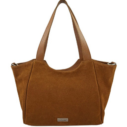 Barberinis Torebka damska zamszowa typu worek - Brązowa