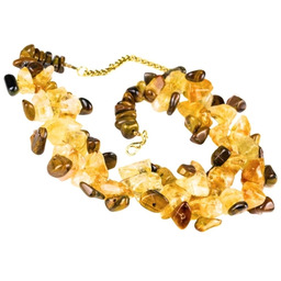 SAMBA Naszyjnik, cytryn i tygrysie oko