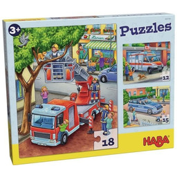 Puzzle Służby mundurowe w akcji 3w1 Haba