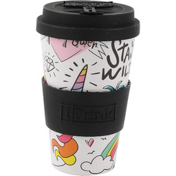 IDRINK Kubek RPET do kawy z silikonową pokrywką,