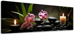 Obraz na płótnie, Orchidea Storczyk Świeczki 90x30