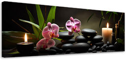 Obraz na płótnie, Orchidea Storczyk Świeczki 120x40