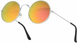Stylion Okrągłe okulary lenonki przeciwsłoneczne lustrzanki 2024K silver/orange