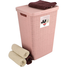 Kosz na bieliznę Curver Jute 58L pudrowy róż