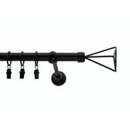 Karnisz kuty 19 mm czarny struktura 200 cm