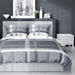 Pościel satynowa 180x200 Home Satin 40 szara biała