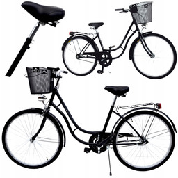 Rower Miejski Męski Lekki Aluminiowy Bagażnik Kosz Koła