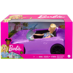 Barbie Auto Kabriolet Fioletowy Samochód Dla Lalek Zestaw
