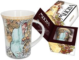 KUBEK PORCELANOWY CARMANI - ALFONS MUCHA - ZIMA