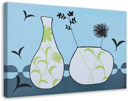 Obraz na płótnie, Kwiaty w wazonie - abstrakcja