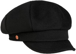 Women s Newsboy Cap by Mayser, czarny, cm