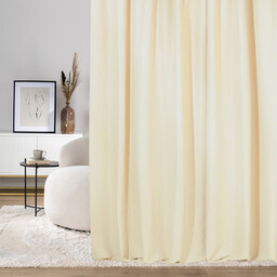 Zasłona na taśmie marszczącej kremowa aksamitna 140 x