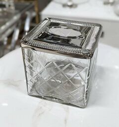SERWETNIK srebrno szklany ozdobny klasyczny