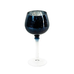 Eurofirany Świecznik dekoracyjny 9x20 Verre 2 biały granatowy