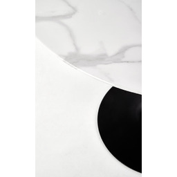 Stół okrągły biały marmur / czarny mat 90