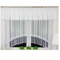 Firana Dekoracyjna Łuk Firanki Z Kokardkami I Cyrkoniami