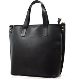 Stylowa torebka skórzana shopper na ramię