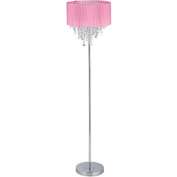Relaxdays Lampa stojąca kryształ, abażur organza, niezwykła lampa