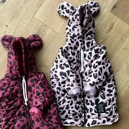 Płaszcz Pikowany Little Star Pudrowy Róż Panterka 116