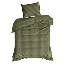 Eurofirany Pościel satynowa 140x200 Vera oliwkowa paski
