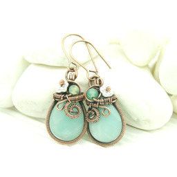 Pakamera Kolczyki z amazonitem