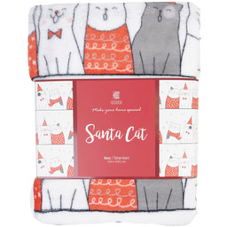Drukowany koc Santa cat 150x200 cm