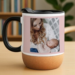 Kubek ceramiczny biały z przykrywką dla mamy pierwszy