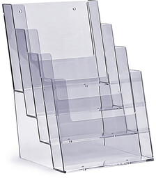 Stojak na ulotki 4 x A5 plexi odlewany