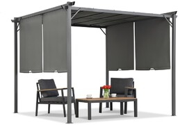Antracytowa pergola tarasowa Sevilla 3x3m Garden Point