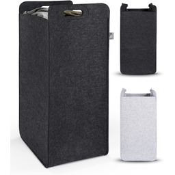 HENNEZ Kosz na pranie, filcowy, wąski, składany duży