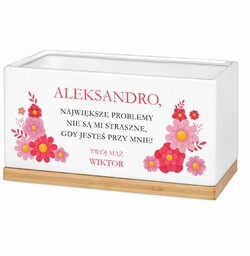 Personalizowana doniczka prostokątna z napisem dla żony