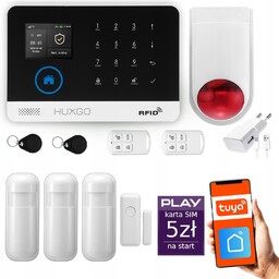 Alarm bezprzewodowy WiFi Gsm 4G, Tuya, zestaw alarmowy