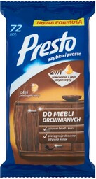 Ściereczki nawilżane PRESTO do mebli drewnianych 72 chusteczki
