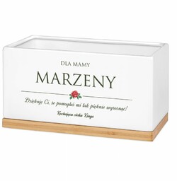 Personalizowana doniczka prostokątna z napisem dla mamy