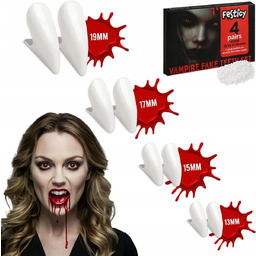 KŁY WAMPIRA ZĘBY SZTUCZNE HALLOWEEN PRZEBRANIE DZIECI DOROŚLI
