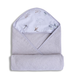 Babymatex Kąpielowe okrycie niemowlęce 100x100 szare ważki ręcznik