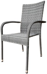 Krzesło ogrodowe Autronic, metal, polirattan,szary, AZ C-S2114 GREY