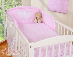 Bobono Pościel 2-Cz Serduszka Białe Grochy Na Różowym