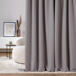 Zasłona zaciemniająca na taśmie marszczącej ciepły szary 140