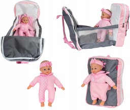 Łóżeczko dla lalki Bambolina Plecak z lalką