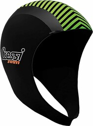 Cressi Unisex-Adult Swim Hood Kaptur do pływania ,Czarny/Limonka