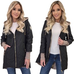 Modna Asymetryczna Kurtka Damska Wiosenna Przejściowa Z Kapturem